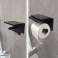 Porte-papier toilette avec étagère, noir photo 5