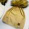 Women's hat with pearls and fleece - large pompom - mix color! image 4