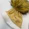 Women's hat with pearls and fleece - large pompom - mix color! image 2