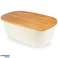 Breadbox with wooden board cream 39x23 5x15 5 cm image 2