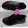 New Girls Black Patent Comfort Casual Trainers Junior School Shoes UK Size 5 fotografia 4