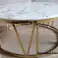 Coffee Table - Gold and Silver Marble Top Coffee Table image 4