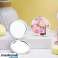 Crisscross Design Portable Double Sided Folding Cosmetic Mirror Feminine Gift. Mini Compact Makeup Mirror image 2