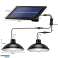 Solar LED Hanglamp Set 2x Kroonluchter Zonnepaneel Afstandsbediening foto 2