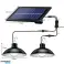 Solar LED anheng lampe sett 2x lysekrone solpanel fjernkontroll bilde 2