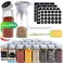 12 pieces Spice Jars with Sprinkler 12PCS Square Spice Containers 120 ml Spice Jars Spice Bottle Glass Spice Jars, with Adhesive Labels and Pen image 1