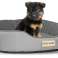 Cama de cão personalizada feita de linho esponja + velo 70x60 cm cinza antiderrapante foto 5