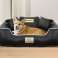 Dog bed playpen KINGDOG ECOLEATHER 100x75 cm Personalized UNMOVABLE Antislip Black image 5