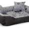 Увеличенная кровать для собак Манеж 100x75 см Waterproof Bones Black изображение 1