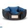 Dog bed 70 cm personalized DETACHABLE anti-slip VELOUR blue-black image 2