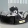 Dog bed 50 cm personalized DETACHABLE anti-slip VELOUR gray-black image 4