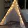 5.5ft luxe Kids Tipi Play Tent - Inclusief 20 Star String Lights - natuurlijke katoenen linnen Mix Tipi - kinderkamer decoratie speelhuis cadeau foto 1