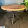 Tafel Rond Hout Massief Houten Eettafel Mangohout Ø 150 cm Keukentafel Stalen Onderstel Ronde Tafel foto 2