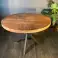Tafel Rond Hout Massief Houten Eettafel Mangohout Ø 150 cm Keukentafel Stalen Onderstel Ronde Tafel foto 3