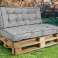 Two Garden Cushions WITH HIGH SIDE 120x80x40 cm for Bench Pallets Waterproof Grey image 1