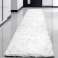 Plyšový koberec SHAGGY 80x300 cm protiskluzový bílý měkký fotka 2