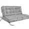 Garden Cushion 120x80 cm with High Side for Bench Pallets Waterproof Grey image 3