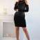 A black knit dress with cutouts at the waist and shoulders is a combination of comfort and style, perfect for many different occasions image 1