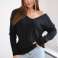 We present to you a fashionable sweater. V-neck sweater image 6
