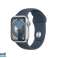 Zliatina Apple Watch S9. 41mm GPS strieborný športový remienok Storm modrá S/M MR903QF/A fotka 2