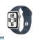 Apple Watch SE Alaşımı. 40mm GPS Gümüş Spor Kordon Fırtına Mavisi M/L MRE23QF/A fotoğraf 2