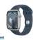 Apple Watch S9 Aluminium 45mm GPS Argent Bracelet Sport Bleu M/L MR9E3QF/A photo 2