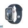 Apple Watch S9 ze stopu aluminium. Komórka GPS 41 mm. Srebrny pasek sportowy niebieski M/L MRHW3QF/A zdjęcie 2