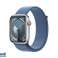 "Apple Watch S9" aliuminio 45 mm sidabrinė sportinė kilpa Žiemos mėlyna MRMJ3QF/A nuotrauka 1