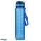Water bottle water bottle with straw handle motivational measure for gym 1l blue image 2