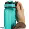 Garrafa de água, garrafa com canudo, alça e copo medidor, motivacional para academia, 1l, verde foto 4