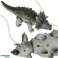 Dinosaurus Triceratops, interaktivní hračka na baterie, chodí, svítí a řve fotka 3