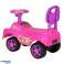 Mașină de jucărie împingătoare care zâmbește cu claxon roz fotografia 10