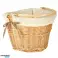 Wicker basket for bicycle, front basket braided insert white image 2