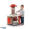 Kinderküche Kunststoff Elektronik mit Wasserhahn Brenner Ton faltbar Rot Großes Zubehör Töpfe Geschirr Bild 3