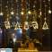 LED Reindeer Curtain Lights 2 5m 138LED Warm White 8 Lighting Modes IP44 image 1