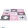 Putu puzles paklājs bērniem 180x180cm 9 gab pelēks rozā balts attēls 3