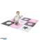 Putu puzles paklājs bērniem 180x180cm 9 gab pelēks rozā balts attēls 11