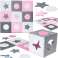 Educational foam puzzle mat, gray pink, 60 x 60 x 1 cm, 9 elements image 1