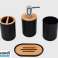 Set de salle de bain 6 pièces : distributeur de savon, poubelle, gobelet de rinçage, porte-brosse à dents, porte-savon et ensemble de brosses WC photo 1