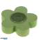 Wooden tealight candle holder FLOWER 10 5x10 cm h:2 5 cm green image 3