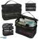 Travel Toiletry Bag Foldable Stacked Organizer for Cosmetics Accessories Storage Black image 1