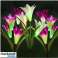 4 Lily Wodoodporne Zewnętrzne Zasilane Solarnie Lampy Ogrodowe Lily Flower, 7 Wielokolorowych Zmieniających Się Lamp LED Zasilanych Solarnie, Dekoracje Ogrodowe Zewnętrzne zdjęcie 6