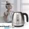 Nedis waterkoker, elegant design, inhoud van 1 l, antikalkfilter, draadloze 360° draaibare voet en droogkookbeveiliging, aluminium foto 1