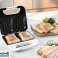 Plaque de cuisson électrique 3 en 1 pour toast gaufré et gril antiadhésif 750W blanc noir photo 3