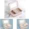 Roze reissieraden organizer met spiegel, dubbele ritssluiting reissieradenkoffer, 2-laags sieraden reisorganizer doos voor kettingen, ringen, armbanden foto 5