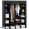 Fabric foldable wardrobe for XXL clothes, black image 2