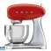 Smeg Stand Mixer 50s Style 800W Red/Silver SMF02RDEU image 1