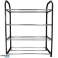 Shoe shelf cabinet rack bookcase 4 tiers black image 1