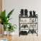Shoe shelf cabinet rack bookcase 4 tiers black image 6