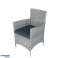 Almira Outdoor Essset 7-teilig Φ140 Graues Rattan mit Kissen Bild 1